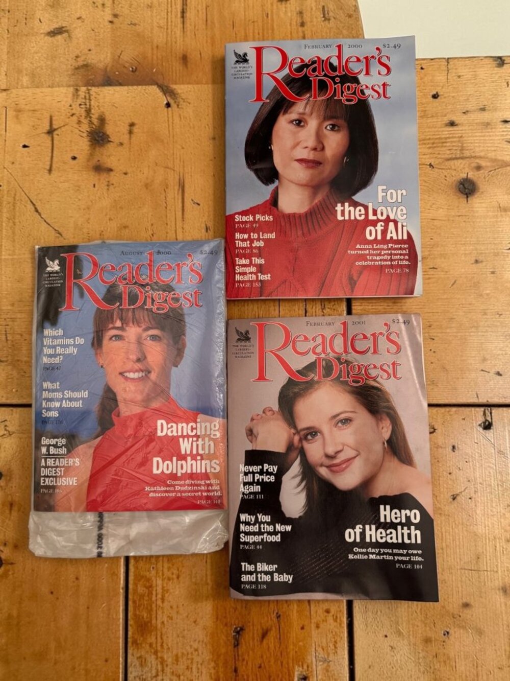Readers Digest Magazines 2000-2001 Lot Of 3 Issues February & August 2000 Februa